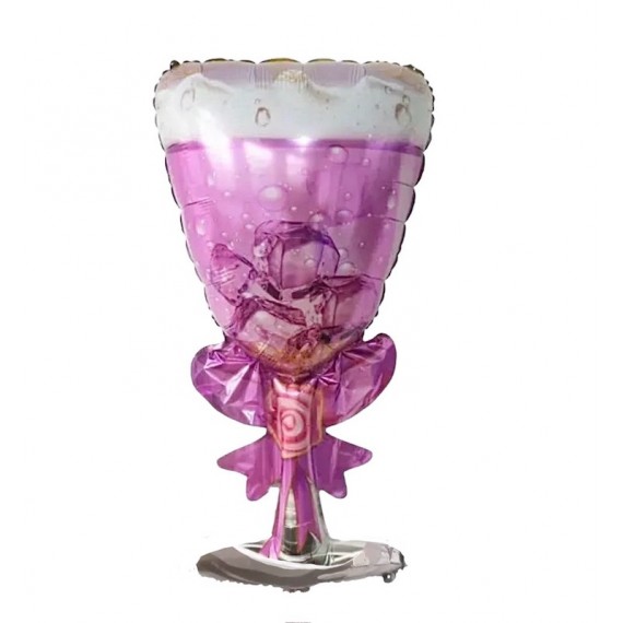 Rosa Festglass Folieballong