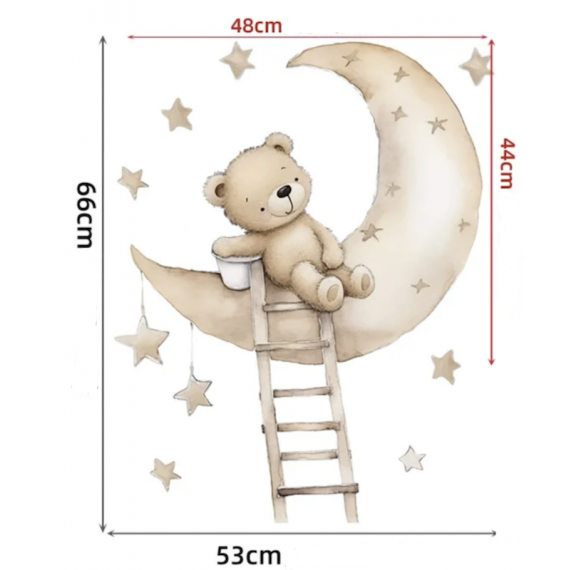 Drømmende Teddy Wallsticker