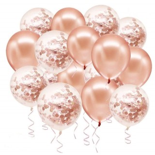 Rose Gold Ballonger, 18 stk