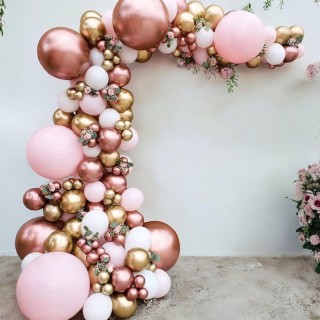 Rose Gold, Rosa & Hvit Ballongbue