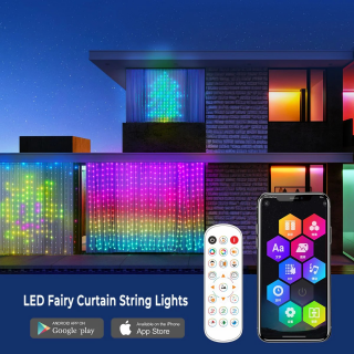 Surplife Curtain LED lys med APP & Fjernkontroll