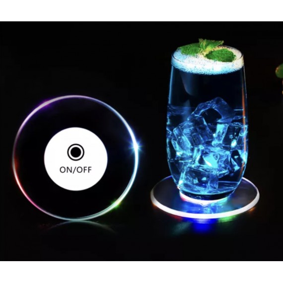 Store Coaster med LED lys, Runde