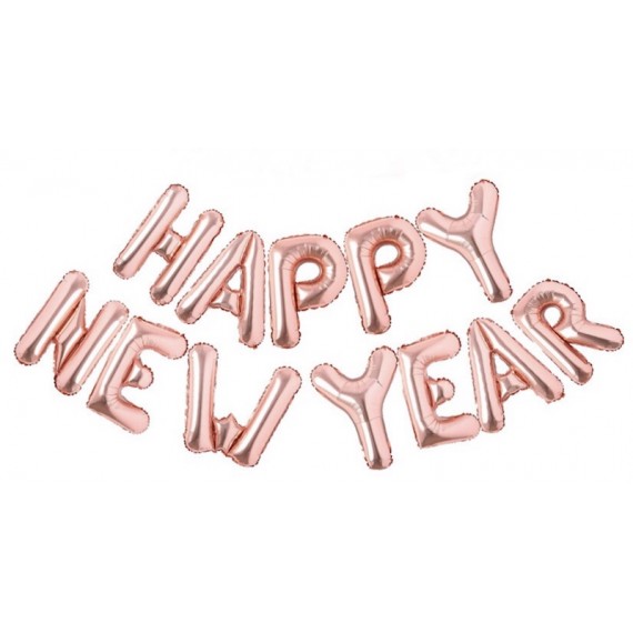 Happy New Year Banner, Rose Gold