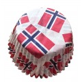 Muffinsformer Norske Flagg, 50 stk