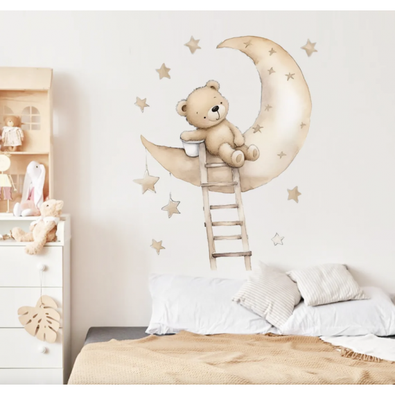 Drømmende Teddy Wallsticker